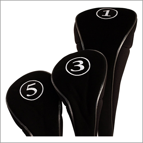 Majek Black Golf Zipper Driver + Fairway Woods Headcovers