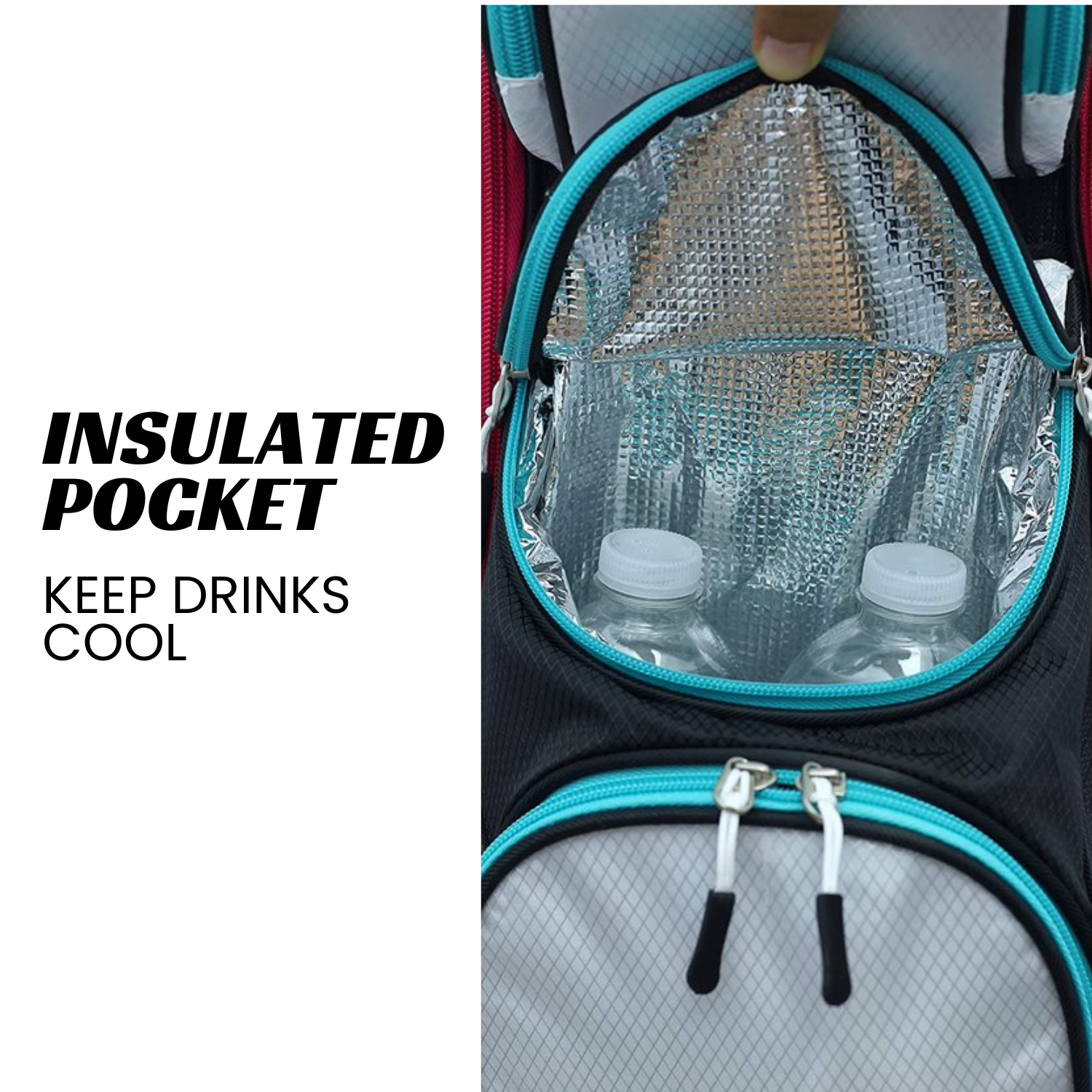 Majek Black White Teal Pink Golf Bag 9 inch 14-Way Friendly Separator Top