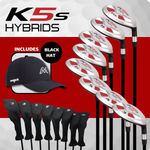 Majek Golf K5 Senior Mens All True Hybrid Clubs Complete Full Hybrid Set Includes #3,4,5,6,7,8,9,PW + Headcover Set &  Majek Golf Hat