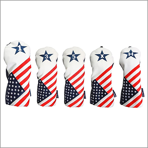 Majek USA 1, 3, 5, X, H Headcover Patriot Golf Vintage Retro Patriotic Driver Fairway Wood and Hybrid Head Cover Fits All Modern Fairway Wood and Hybrid Club