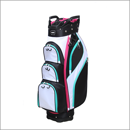 Majek Premium Black White Teal Pink Golf Bag