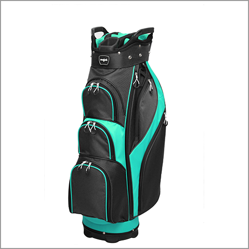 Majek Premium Black Teal Golf Bag 9.5 inch 14-Way Friendly Separator Top with Putter Sleeve