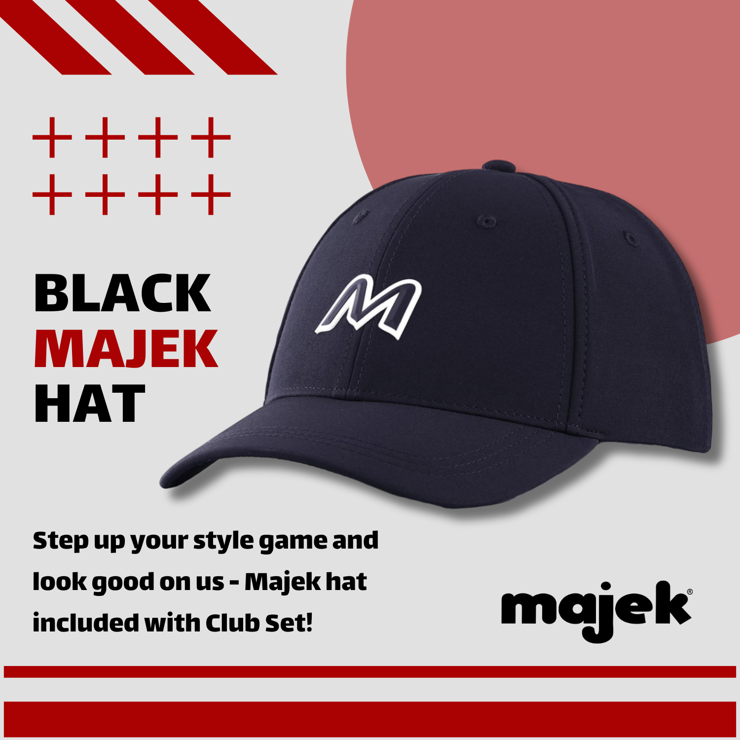 Majek Golf K5 Regular Mens All True Hybrid Clubs Complete Full Hybrid Set Includes #3,4,5,6,7,8,9,PW + Headcover Set & Majek Golf Hat