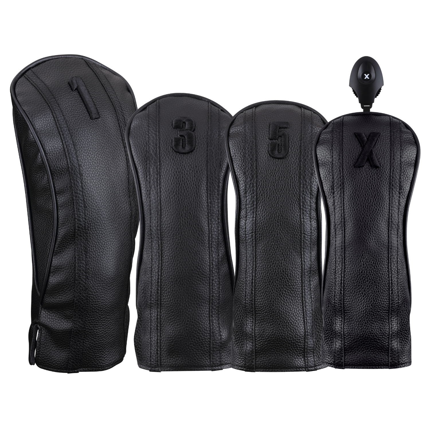 Majek Golf Clubs Premium Protective Black Body & Black Striped Head Covers