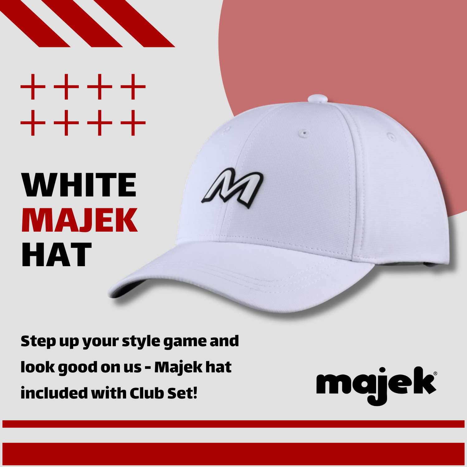 Majek Golf K5 Senior Lady All True Hybrid LEFT HANDED Clubs Complete Full Hybrid Set Includes #3,4,5,6,7,8,9,PW + Headcover Set & Majek Golf Hat