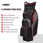 Majek Premium Black Red Charcoal Golf Bag 9.5 inch 14-Way Friendly Separator Top with Putter Sleeve