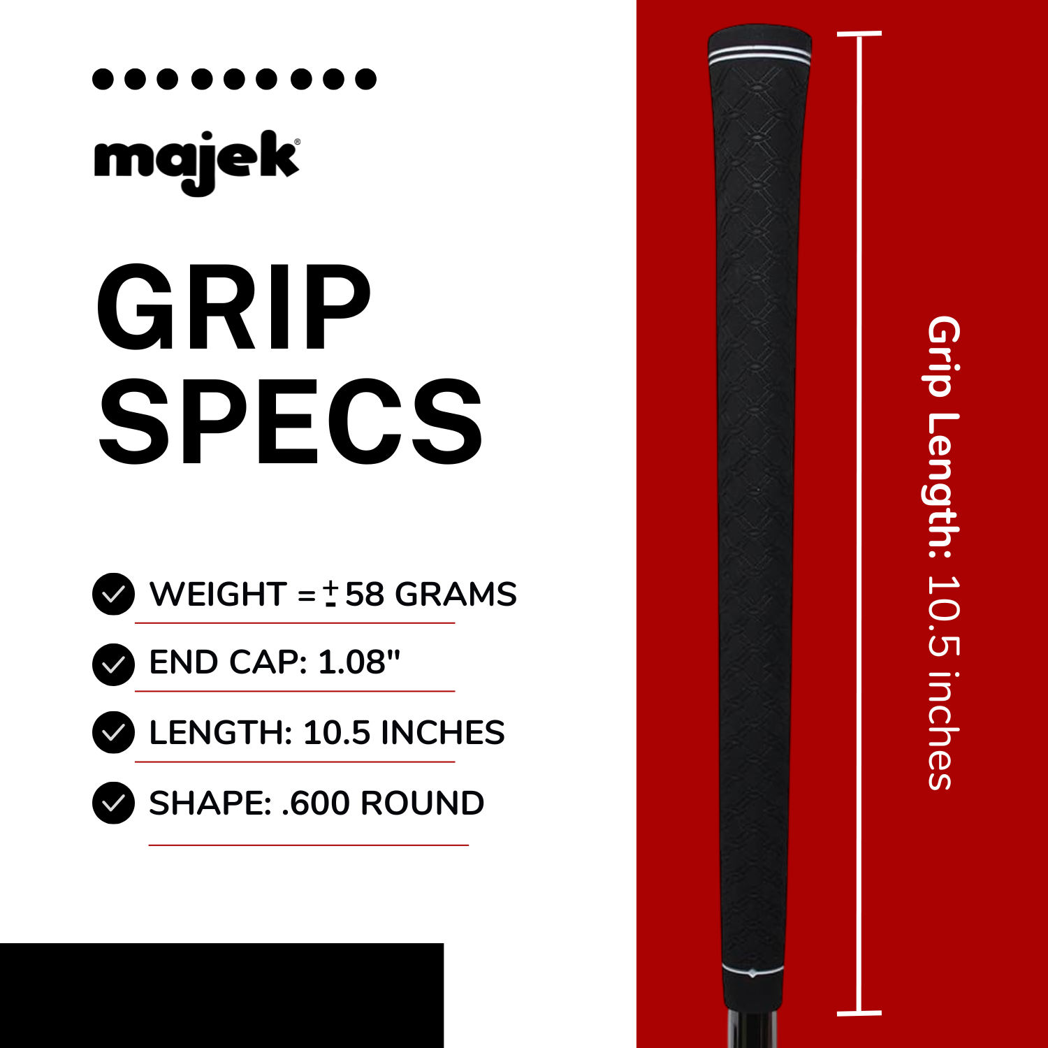 Majek Black Midsize No Logo Grips