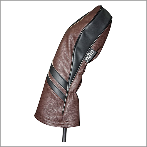 Majek Retro Golf Headcover Brown and Black Vintage Leather Style 1 Driver Head Cover Fits 460cc Drivers