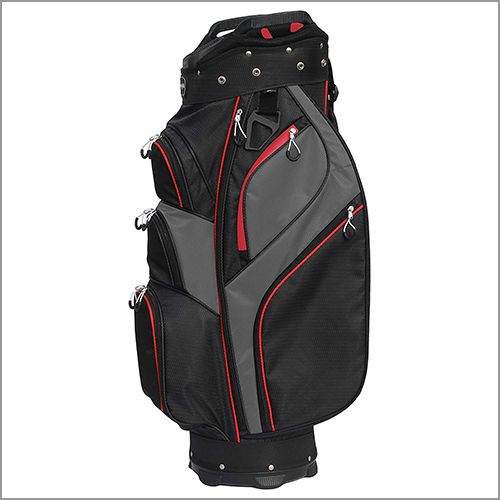 Majek Premium Black Red Charcoal Golf Bag 9.5 inch 14-Way Friendly Separator Top with Putter Sleeve