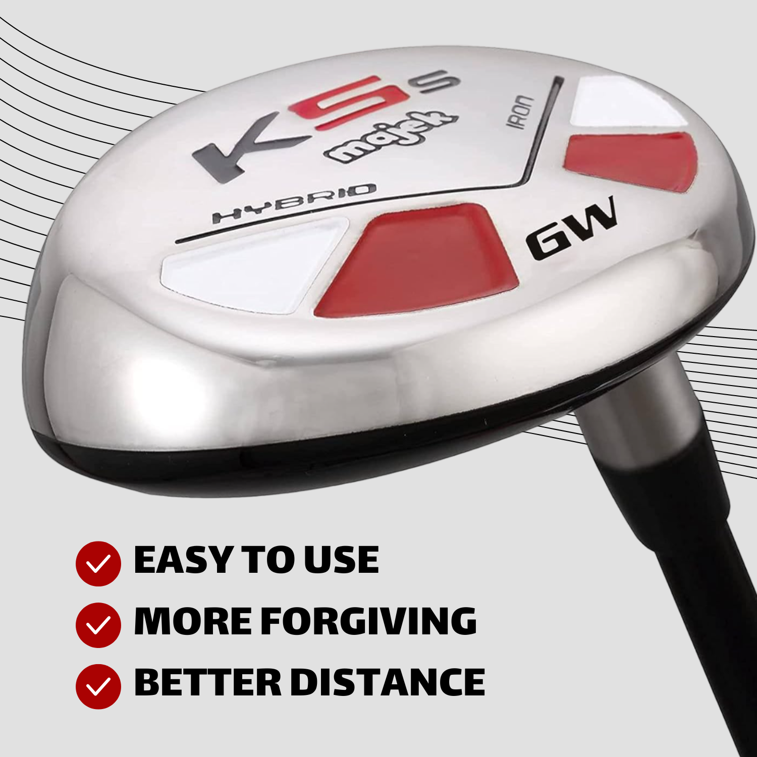 Majek Golf #GW Gap Wedge Hybrid 52 Degree Attack Approach Hybrid Iron Wedge