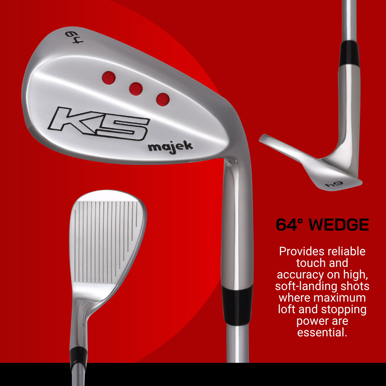 Majek K5 Iron Wedge 64° High-Loft Lob Wedge (LW)