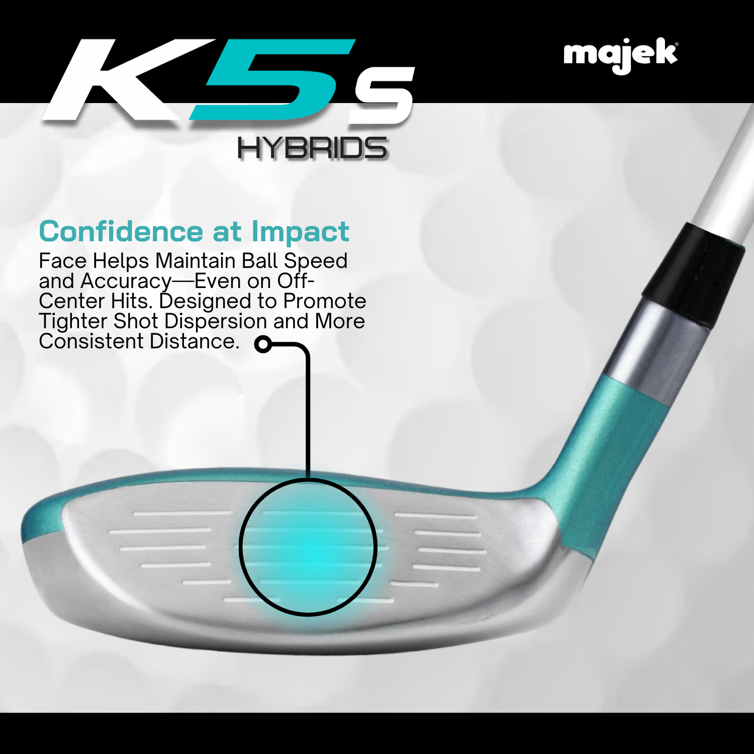 Majek K5s Teal Ladies Golf Hybrids Irons Set Womens All True Hybrid Ultra Light Weight Forgiving Includes 4-SW