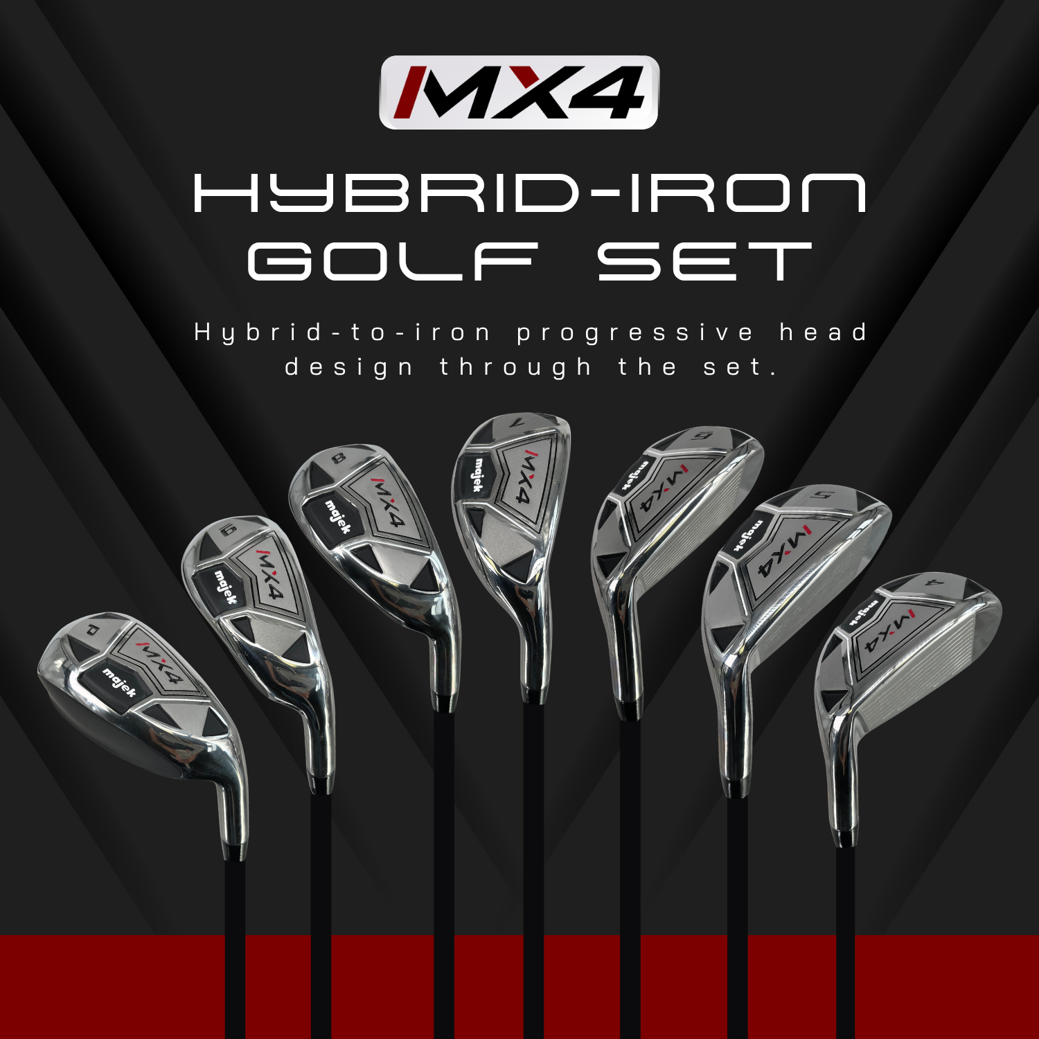 Majek MX4 Regular Flex Men's Standard Hybrid Iron Set: 4-PW