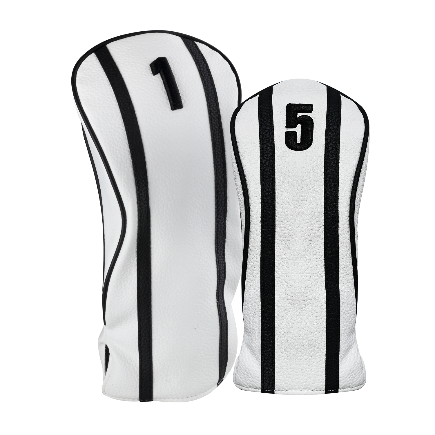 Majek Golf Clubs Premium Protective White & Black Head Covers