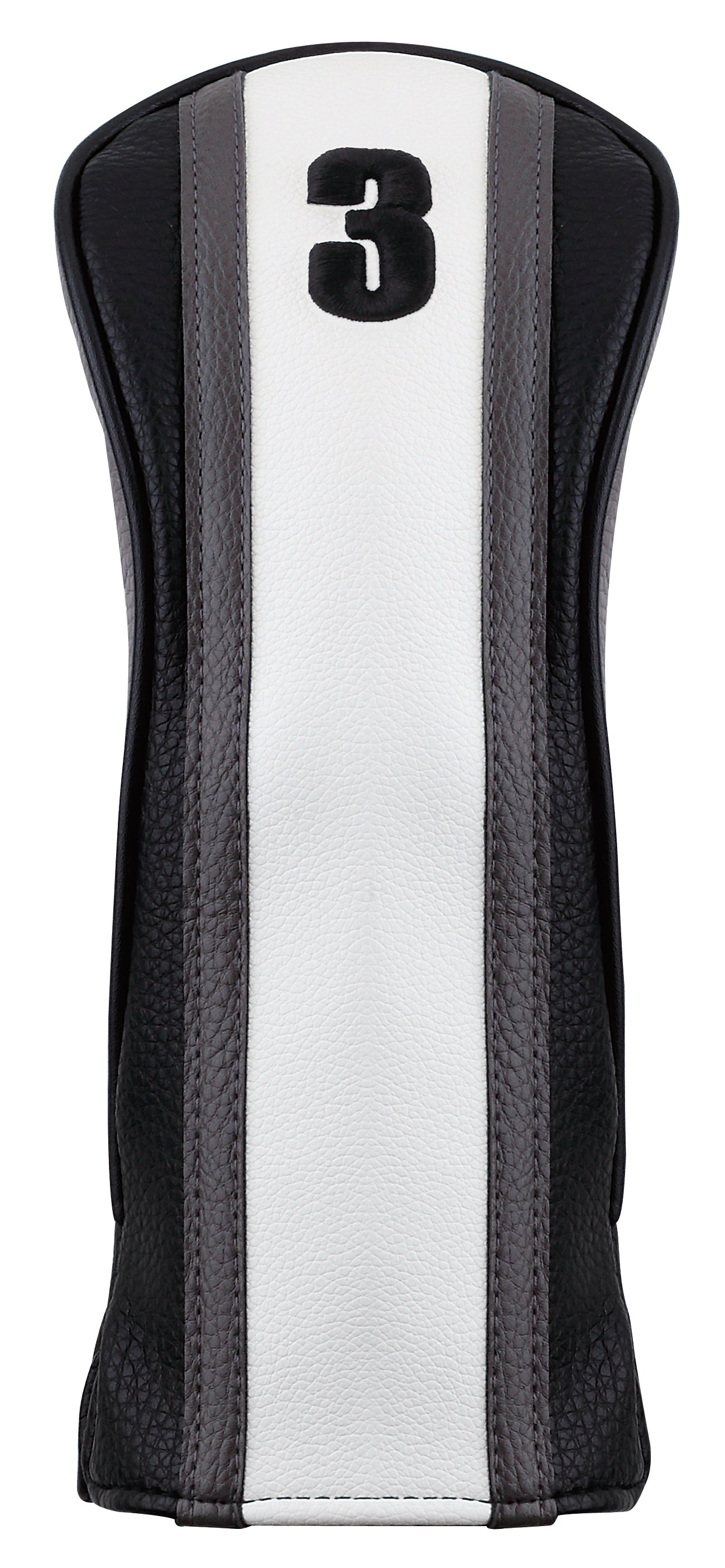 Majek Golf Clubs Premium Protective White Grey & Black Striped Head Covers