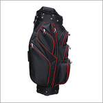Majek Premium Black with Red Trim Golf Bag 9.5 inch 14-Way Friendly Separator Top with Putter Sleeve