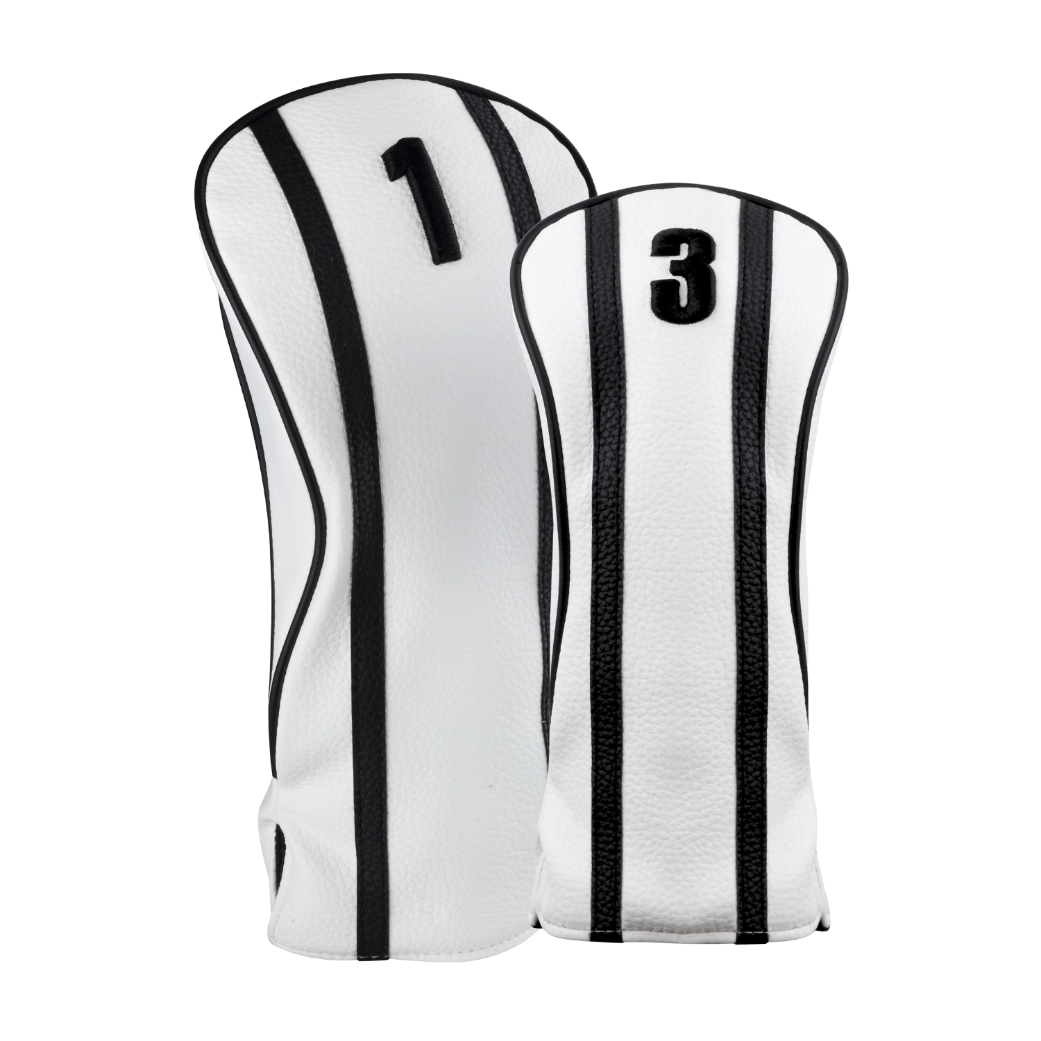 Majek Golf Clubs Premium Protective White & Black Head Covers