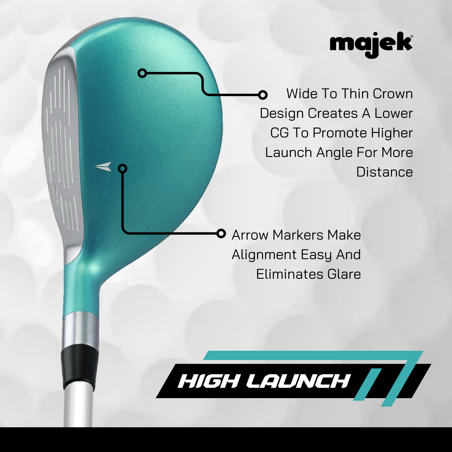 Majek K5s Teal Ladies Golf Hybrids Irons Set Womens All True Hybrid Ultra Light Weight Forgiving Includes 4-SW