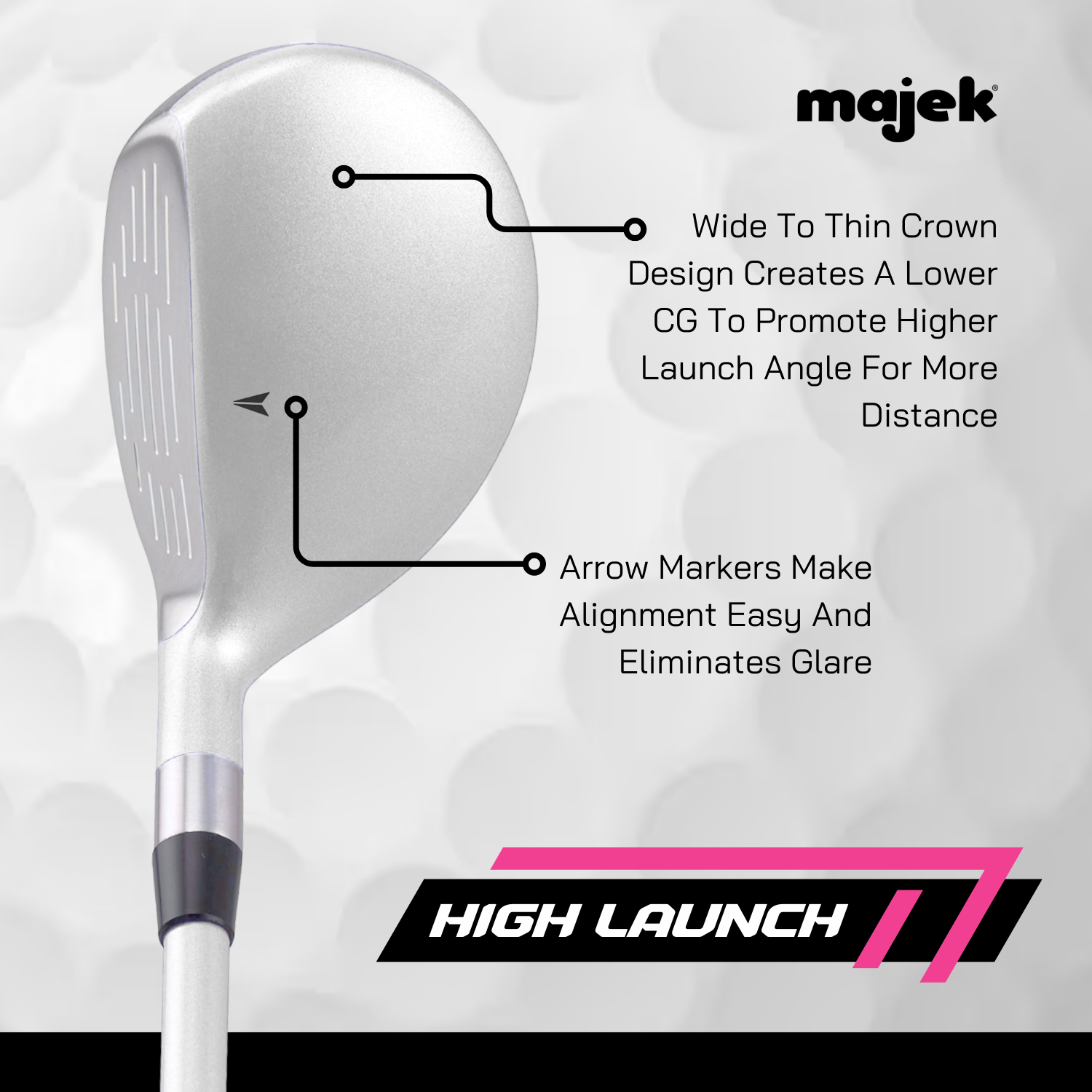 Majek K5s Pearl Ladies Golf Hybrids Irons Set Womens All True Hybrid Ultra Light Weight Forgiving Includes 4-SW