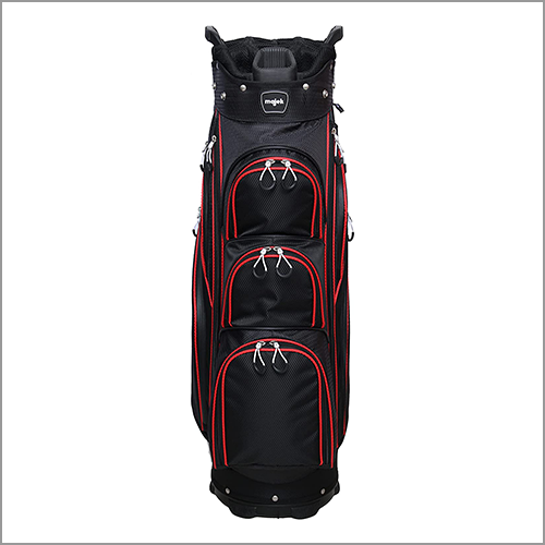 Majek Premium Black with Red Trim Golf Bag 9.5 inch 14-Way Friendly Separator Top with Putter Sleeve