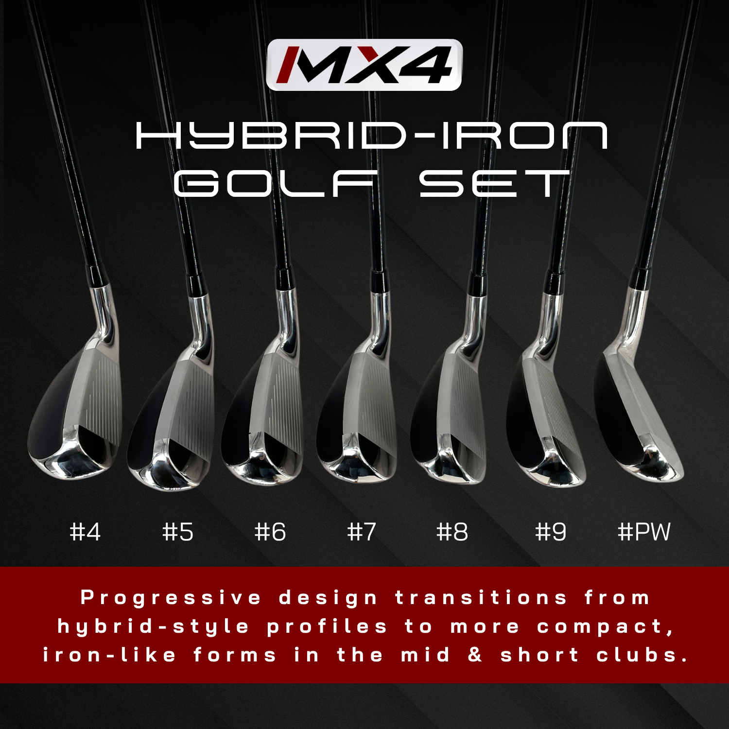 Majek MX4 Regular Flex Men's Standard Hybrid Iron Set: 4-PW