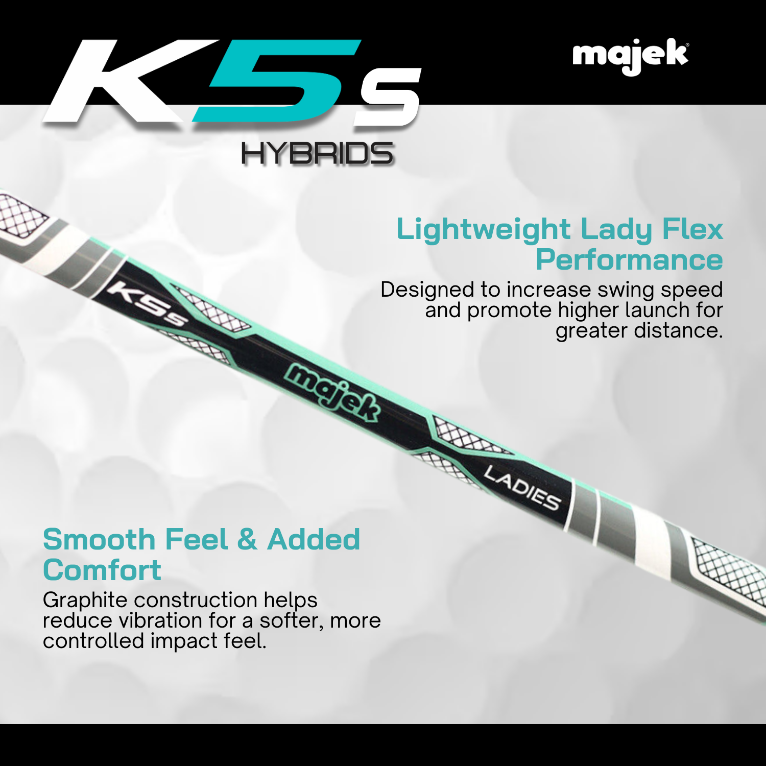 Majek K5s Teal Ladies Golf Hybrids Irons Set Womens All True Hybrid Ultra Light Weight Forgiving Includes 4-SW