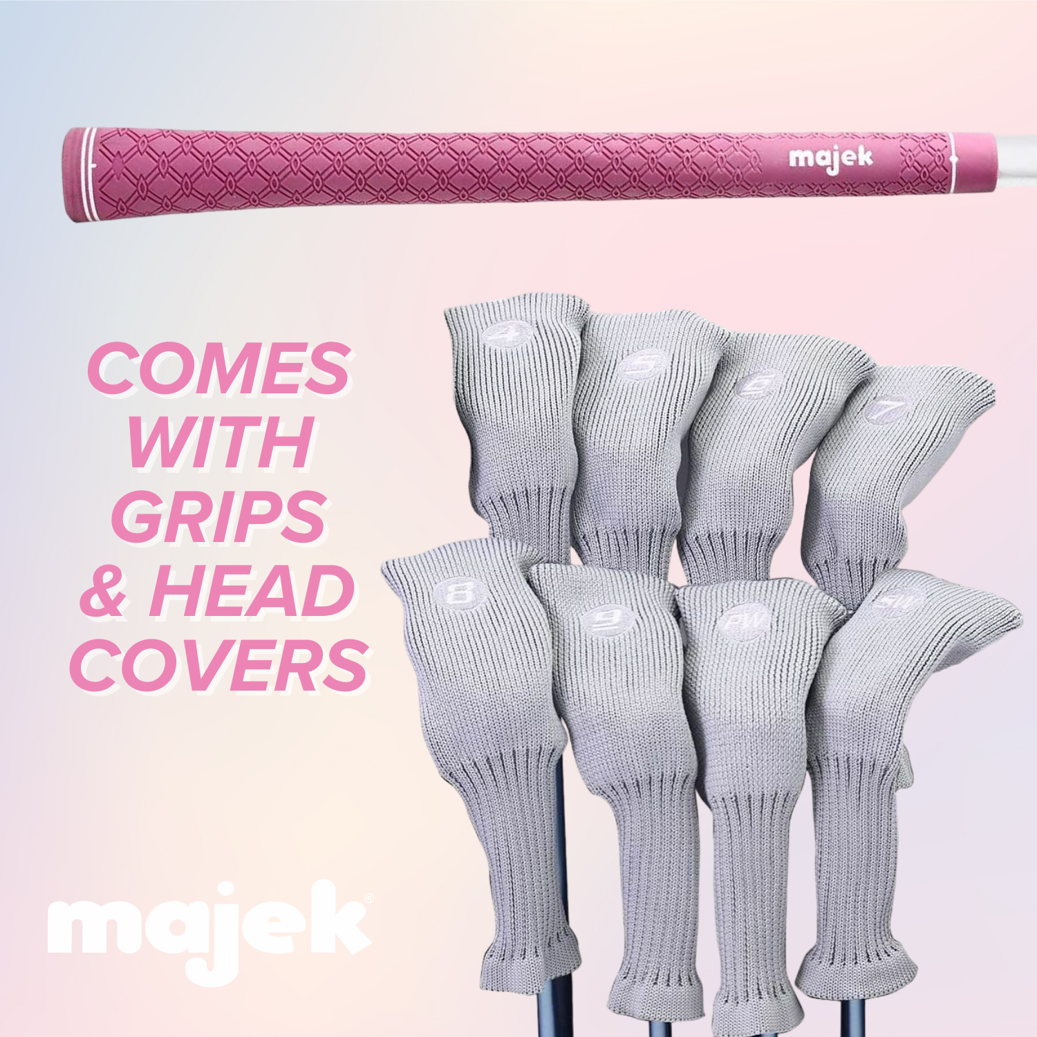 Majek K5s Pearl Ladies Golf Hybrids Irons Set Womens All True Hybrid Ultra Light Weight Forgiving Includes 4-SW