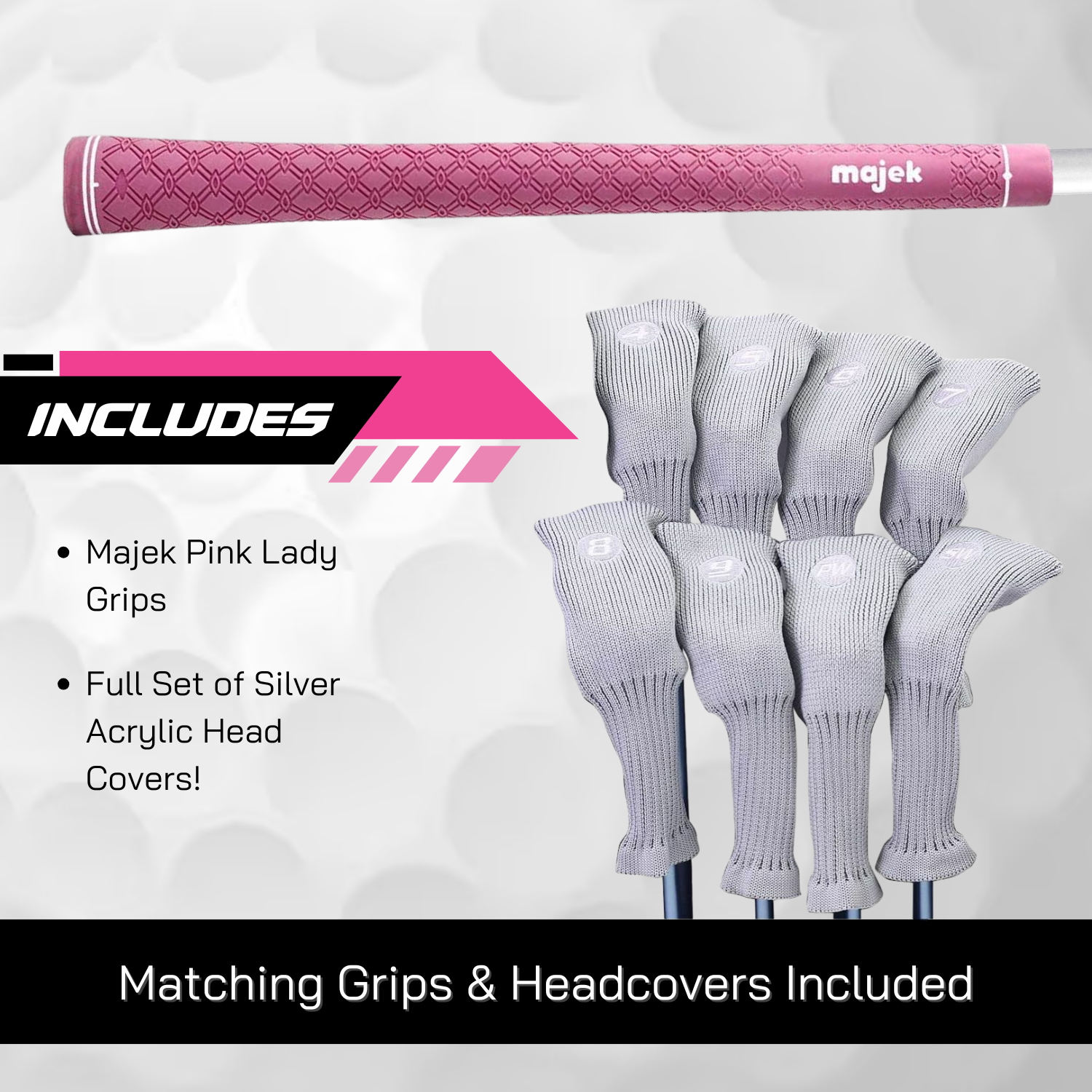 Majek K5s Pearl Ladies Golf Hybrids Irons Set Womens All True Hybrid Ultra Light Weight Forgiving Includes 4-SW