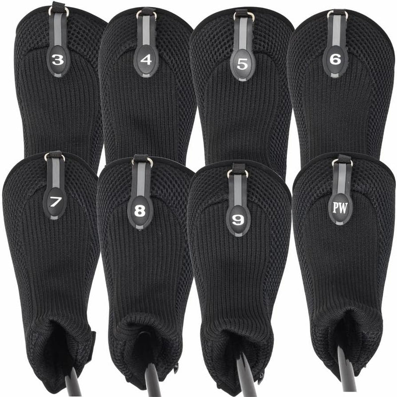 Black All Hybrid Headcover Sets Golf Club Covers Head Cover Neoprene Mesh Complete