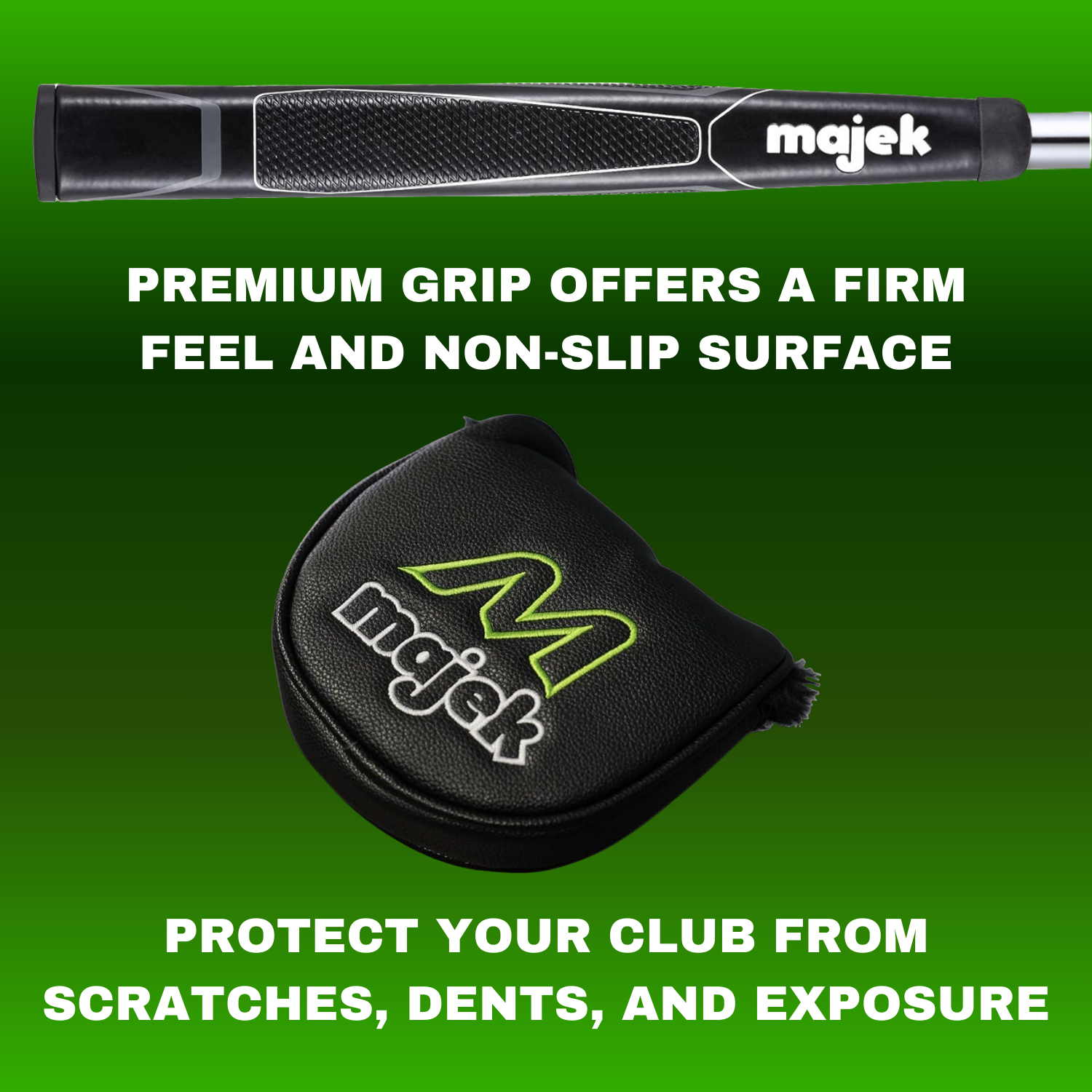 Majek K5 P-202 Lime and Black Golf Putter Men's Club Claw Style Forgiving Mallet Perfect for Lining up Your Putts