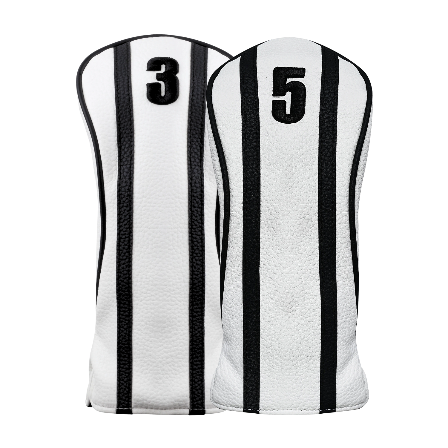 Majek Golf Clubs Premium Protective White & Black Head Covers