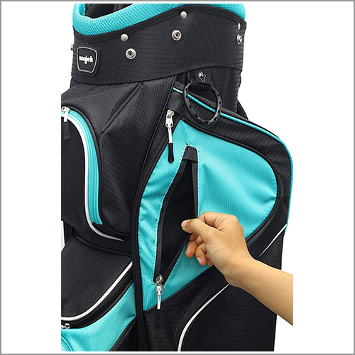 Majek Teal Black Golf Bag 9 inch 14-Way Friendly Separator Top