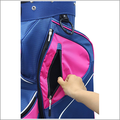 Majek Navy Blue Pink Golf Bag 9 inch 14-Way Friendly Separator Top