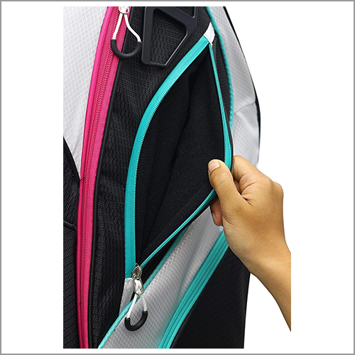 Majek Premium Black White Teal Pink Golf Bag