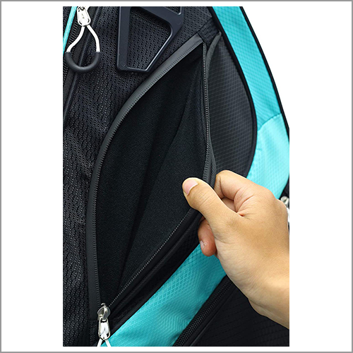 Majek Premium Black Teal Golf Bag 9.5 inch 14-Way Friendly Separator Top with Putter Sleeve