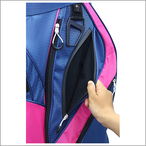 Majek Premium Navy Blue Pink Golf Bag 9.5 inch 14-Way Friendly Separator Top with Putter Sleeve