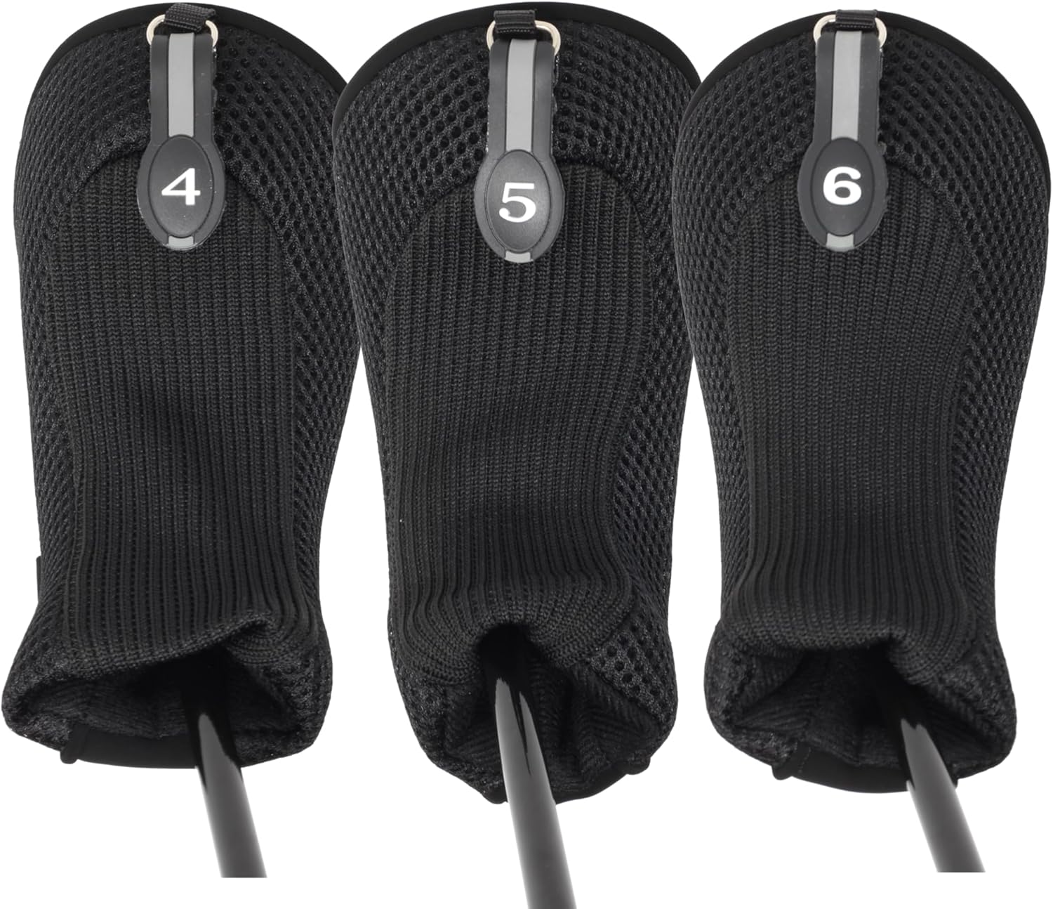 Black All Hybrid Headcover Sets Golf Club Covers Head Cover Neoprene Mesh Complete