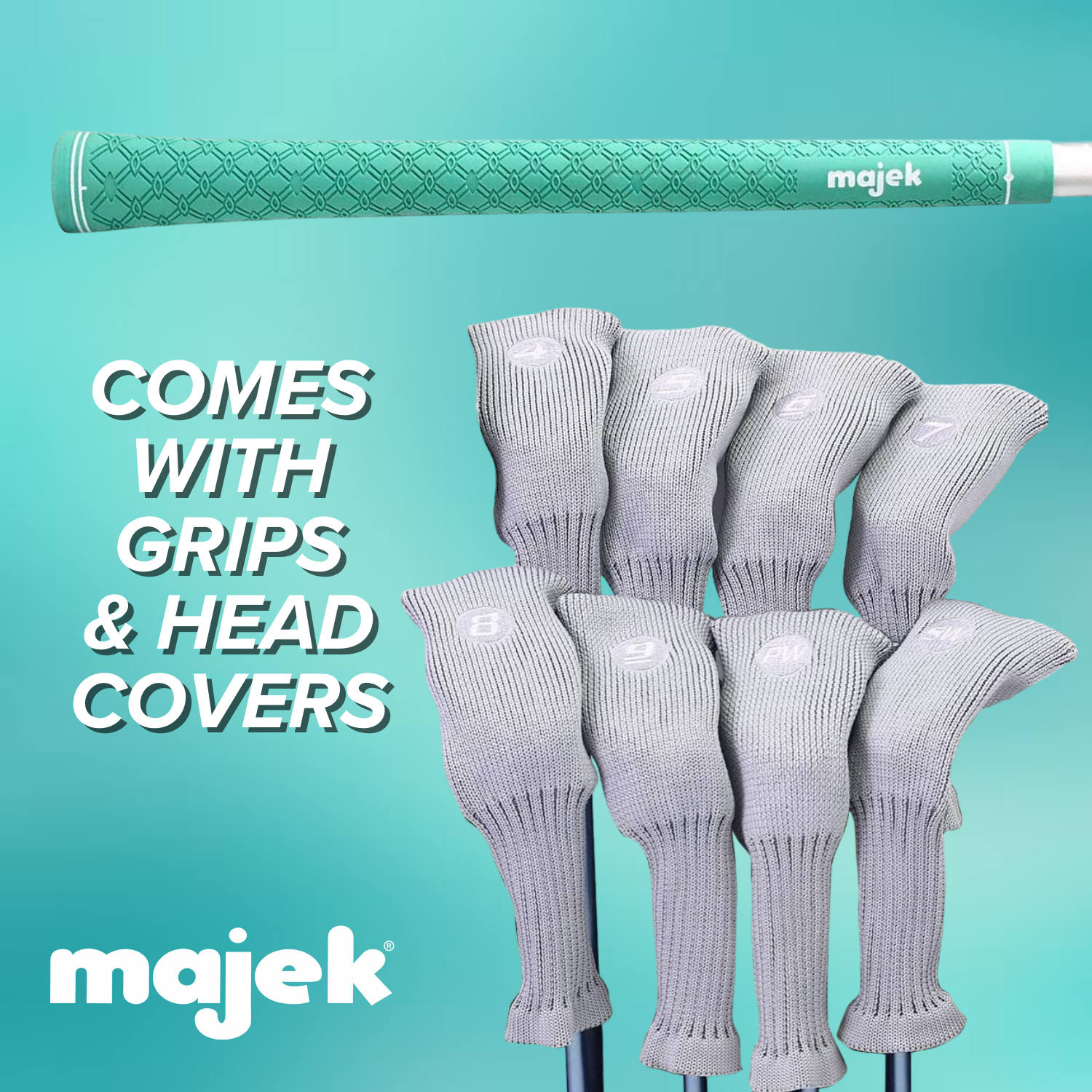 Majek K5s Teal Ladies Golf Hybrids Irons Set Womens All True Hybrid Ultra Light Weight Forgiving Includes 4-SW