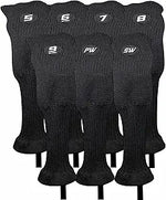 Majek All Hybrid Golf Club Black Sleek Tight Fit Headcover Set and Individual #3-SW Acrylic Head Covers
