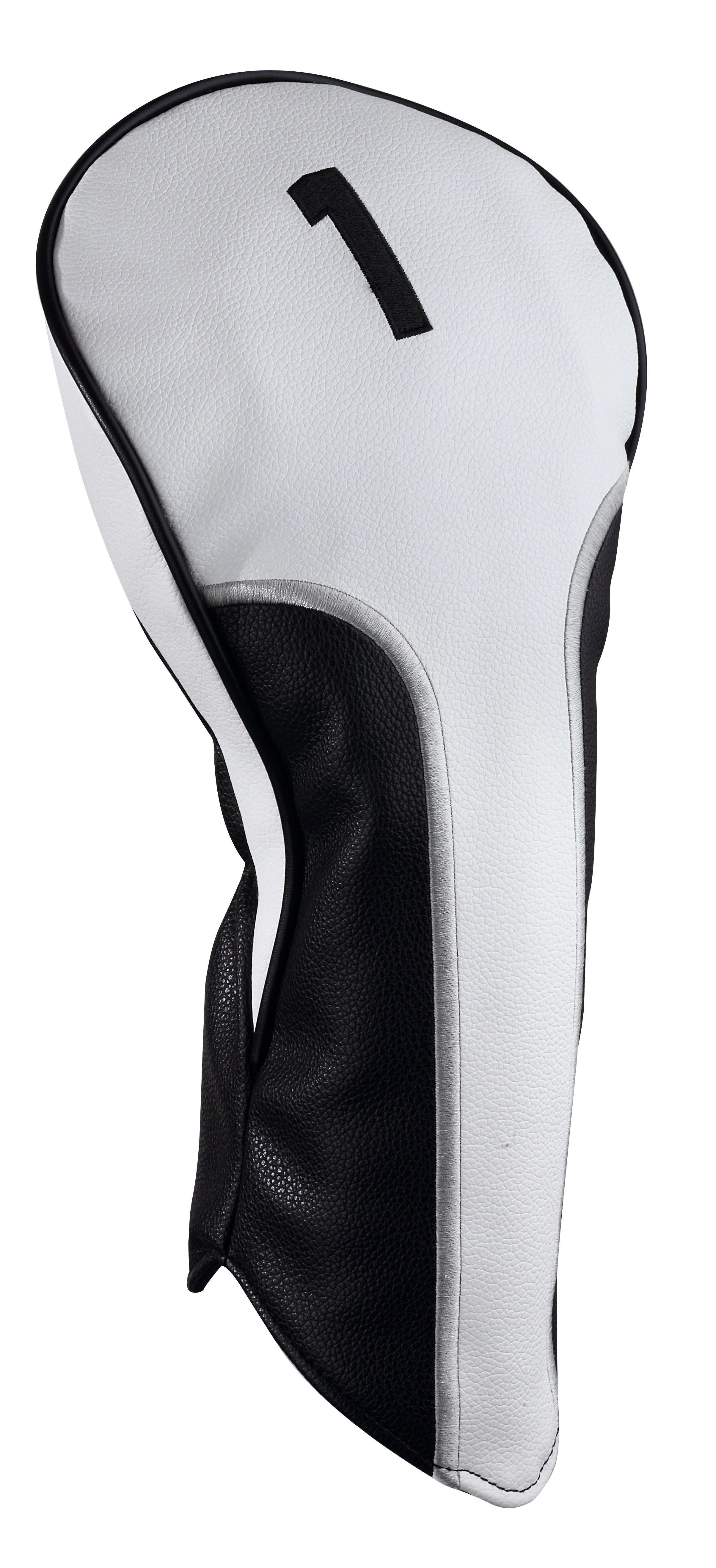 Majek Golf Clubs Premium Protective White Silver & Black Striped  Driver and Fairway Wood Head Covers #1/3/5/X
