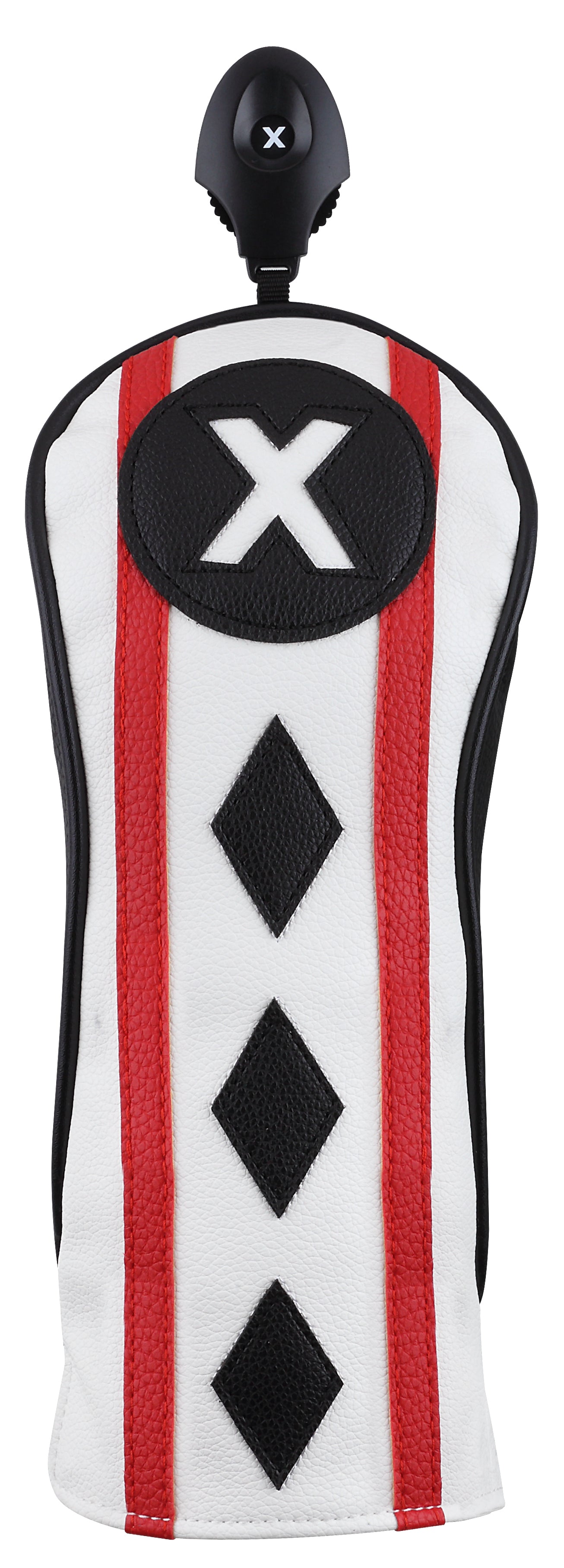 Majek Golf Clubs Club Premium Poker Diamond Protective Hand Made Black Red White Head Covers