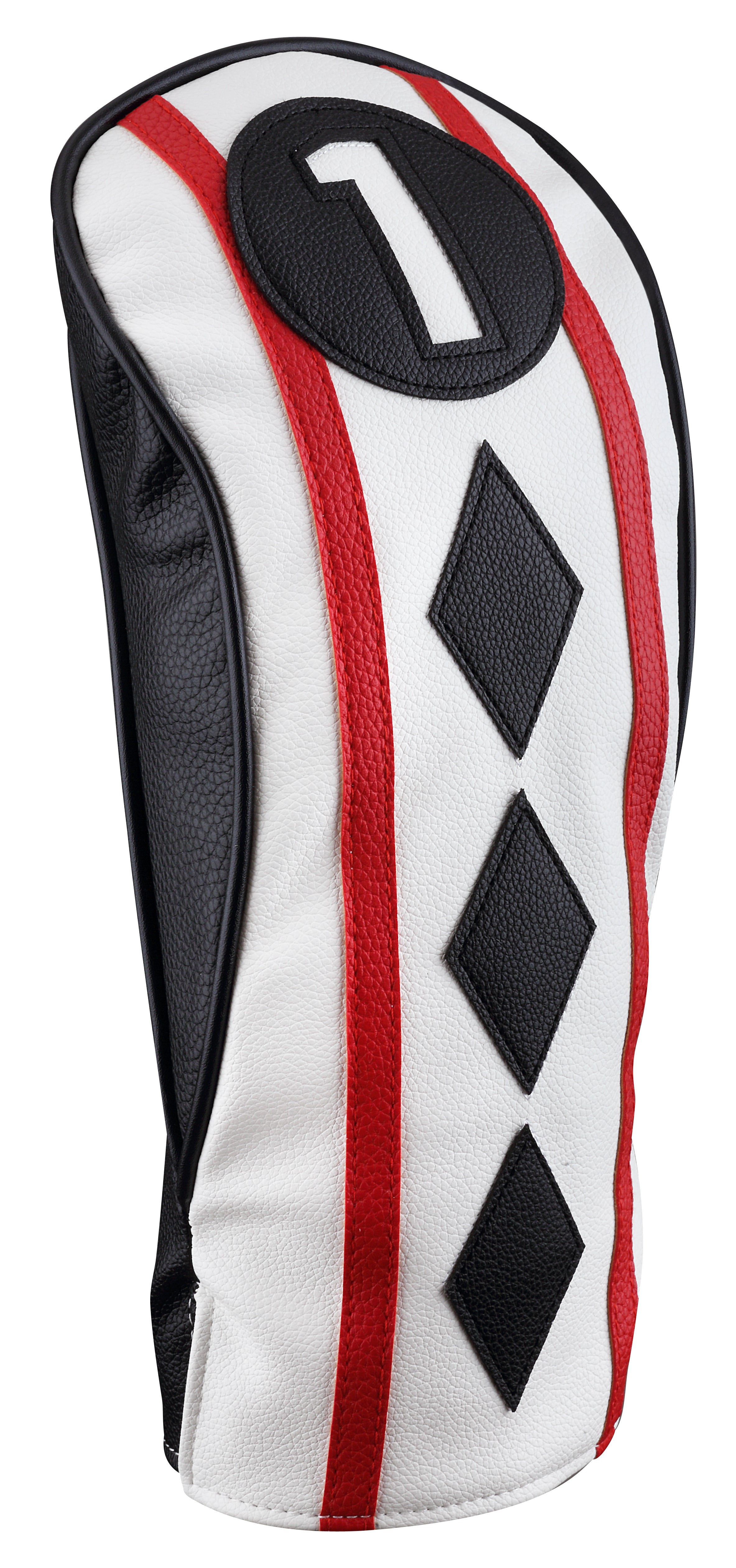 Majek Golf Clubs Club Premium Poker Diamond Protective Hand Made Black Red White Head Covers