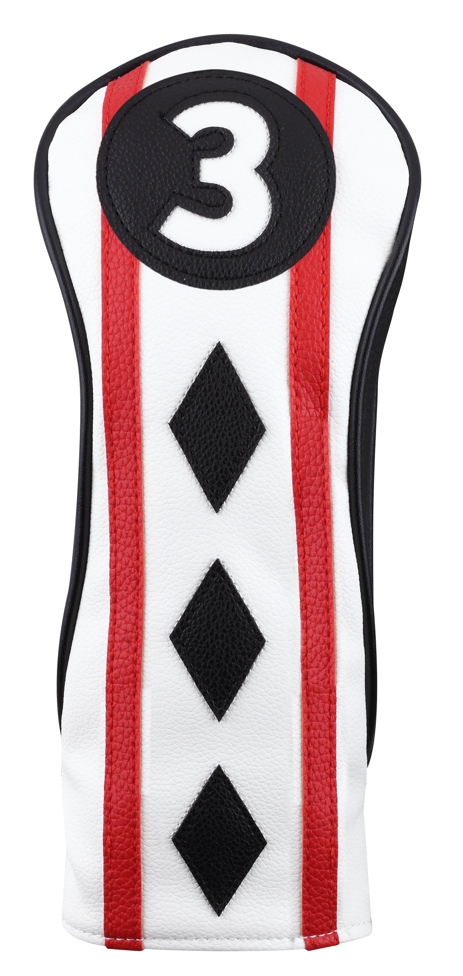 Majek Golf Clubs Club Premium Poker Diamond Protective Hand Made Black Red White Head Covers