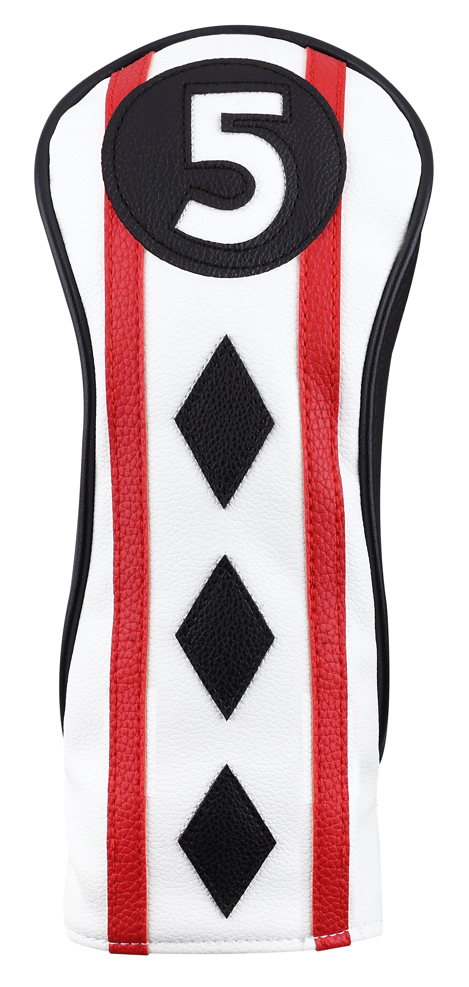 Majek Golf Clubs Club Premium Poker Diamond Protective Hand Made Black Red White Head Covers