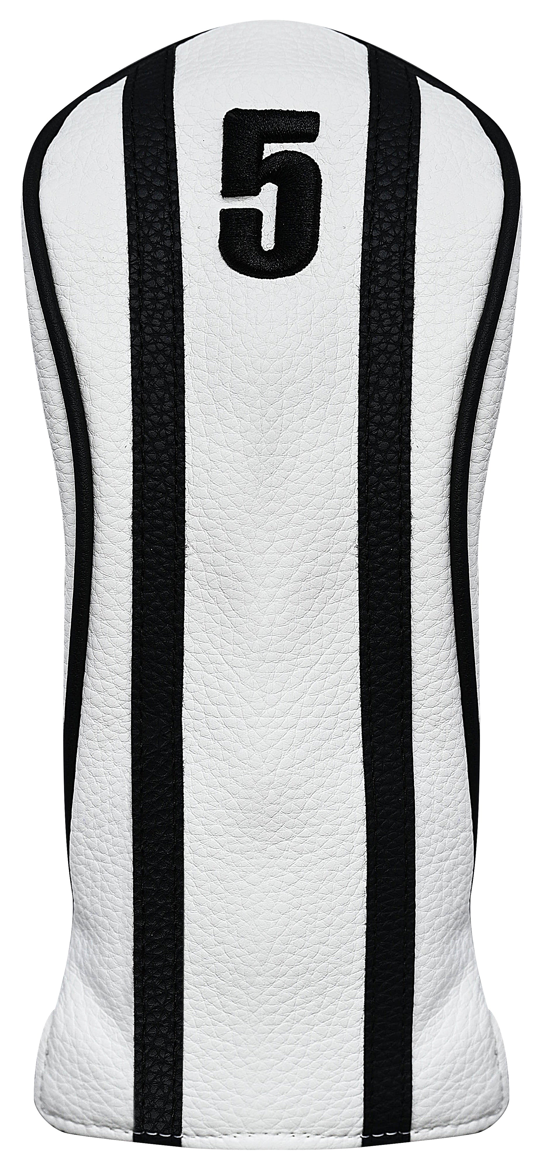 Majek Golf Clubs Premium Protective White & Black Head Covers