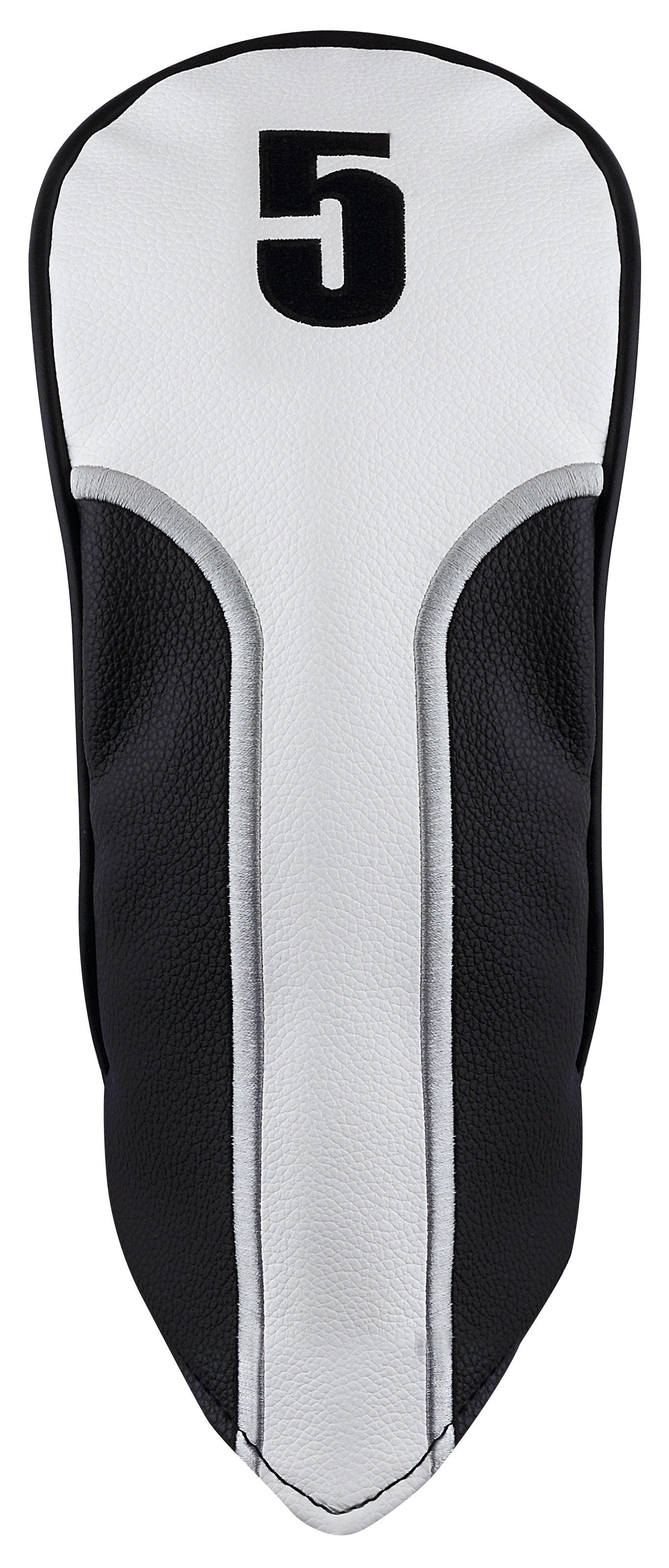 Majek Golf Clubs Premium Protective White Silver & Black Striped  Driver and Fairway Wood Head Covers #1/3/5/X