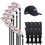 Majek Golf K5 Senior Mens All True Hybrid Clubs Complete Full Hybrid Set Includes #3,4,5,6,7,8,9,PW + Headcover Set &  Majek Golf Hat