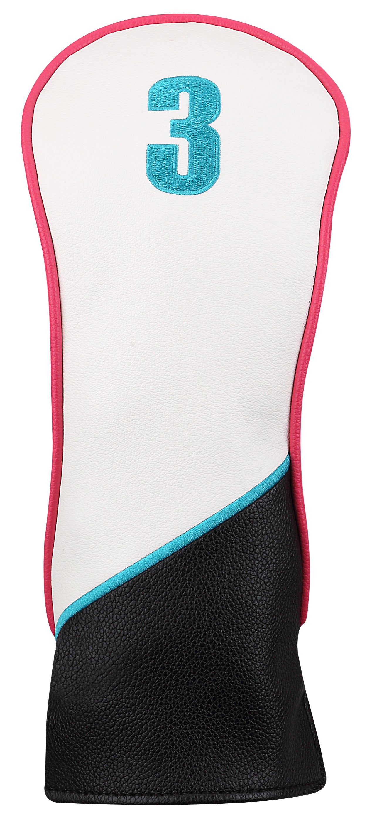 Majek Golf Clubs Premium Protective Pink Teal White and Black Head Covers