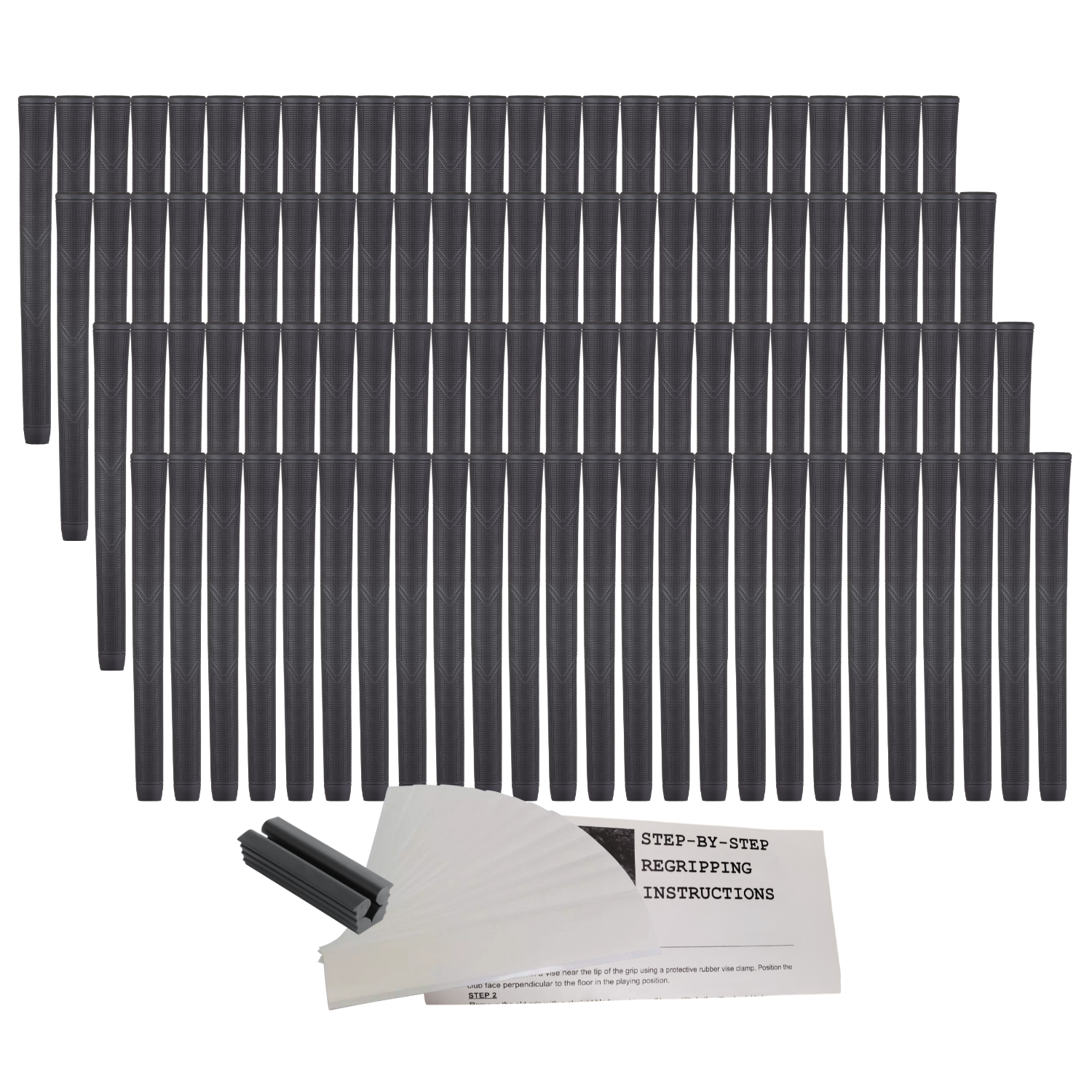 Grip Kit: Tape + Clamp Majek Golf Club Grips Super Jumbo Arthritic Extra Large Tour 360 Degree Black - NO LOGO - Round .600 Extra Large XL XXL Great for Tall Golfers with Big Hands - Premium Rubber Golf Grips -High Traction Grips