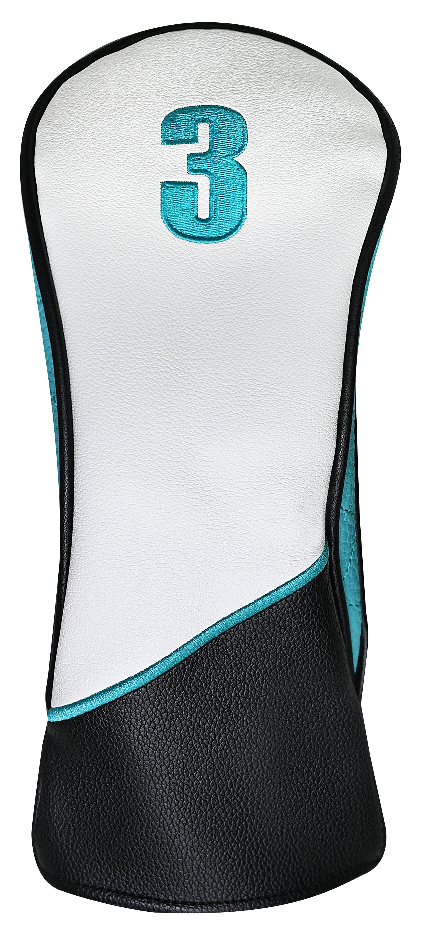 Majek Golf Clubs Premium Protective Teal White and Black Head Covers